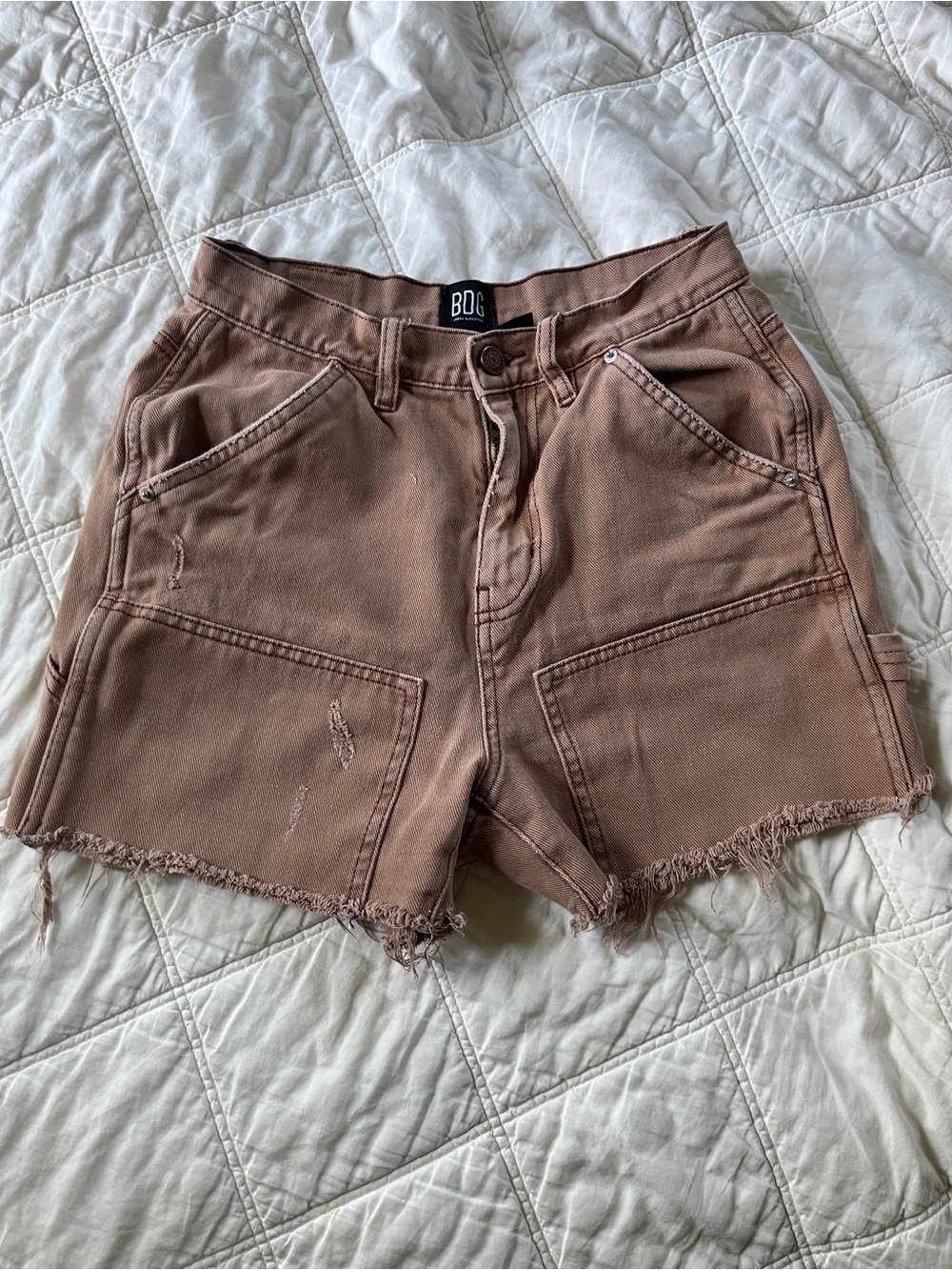 UO High Rise Carpenter Cut Offs - Picture 1 of 3